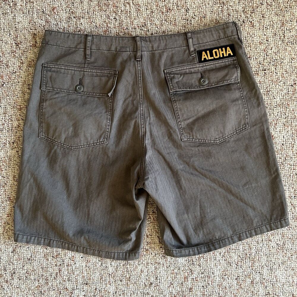 Birdwell Beach Britches SurfnWalk Canvas Shorts Mens 36 Drawstring Aloha